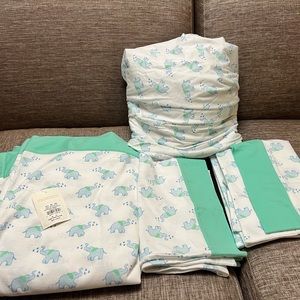 Tbbc sleep tight sheet set ebullient elephant nwt